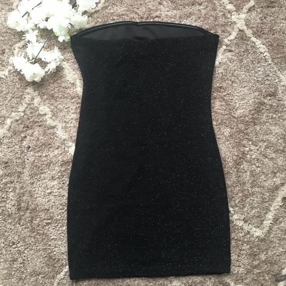 Garage Black Sparkly Strapless Dress - Picture 2 of 4